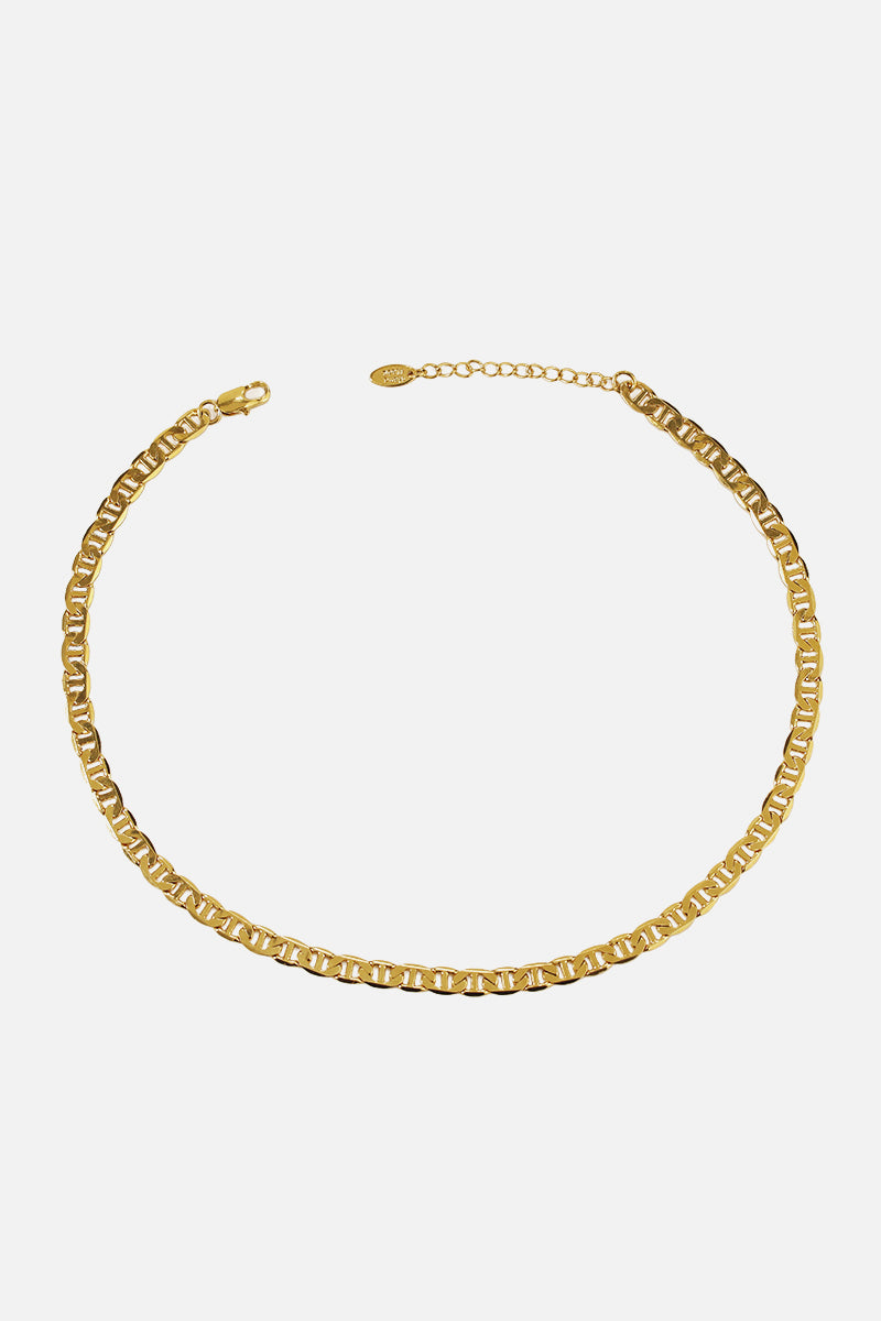 Gold Chain Geometric Inlay Necklace