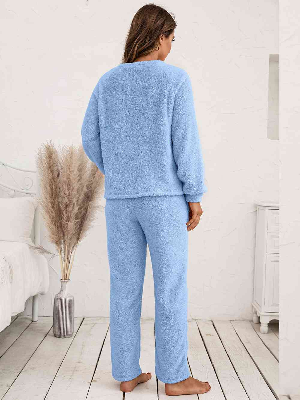 Teddy Long Sleeve Top & Pants Lounge Set (9 Variants)