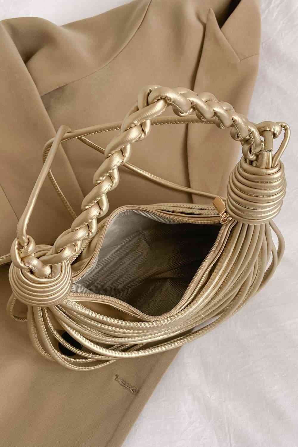 Braided Strap Handbag with Draped Detail (8 Variants)