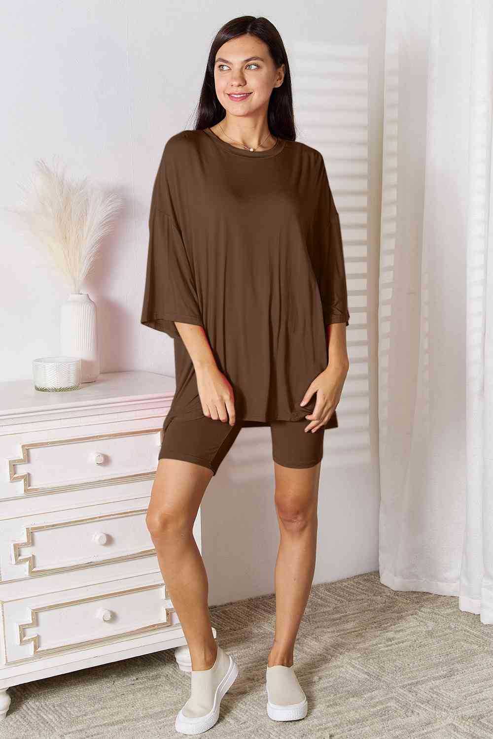 Soft Rayon 3/4 Sleeve Top & Shorts Set (Regular/Full Sizes) (9 Variants)