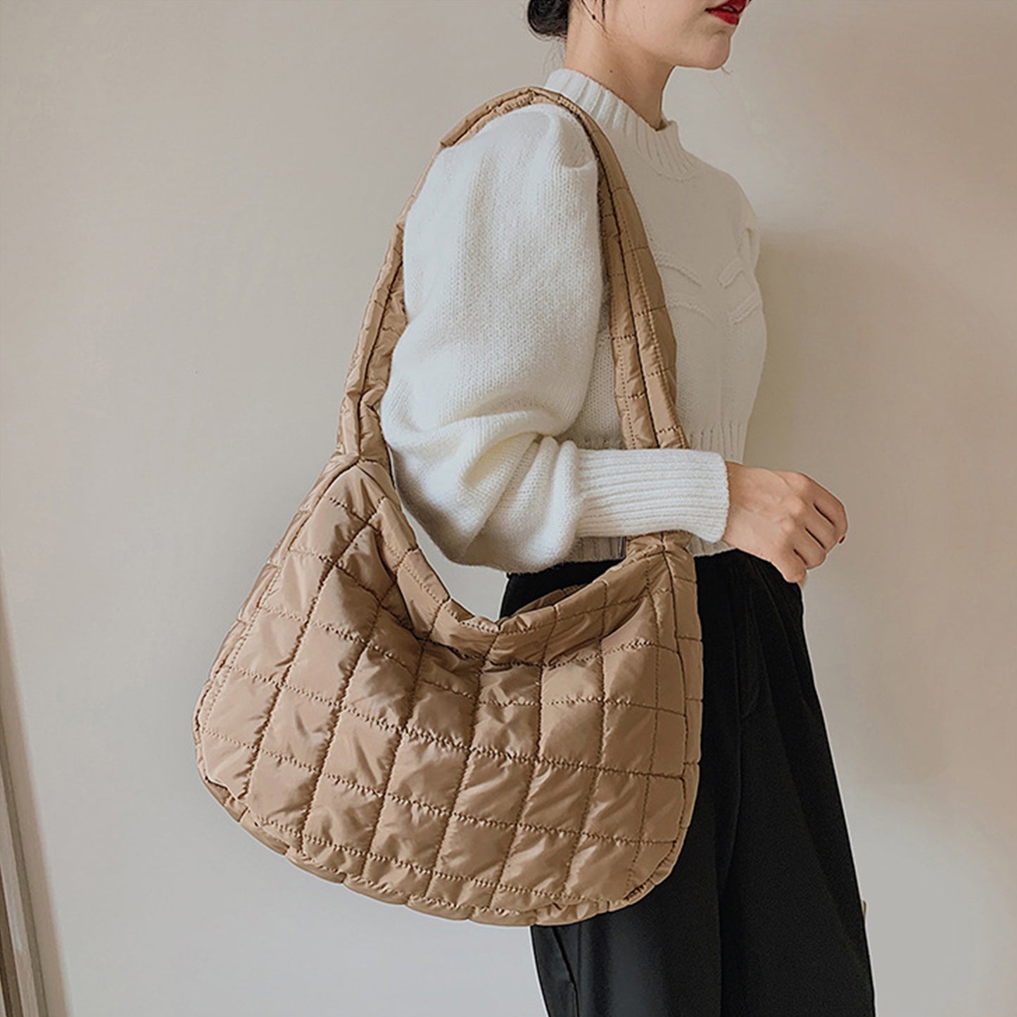 Large Quilted Shoulder Bag