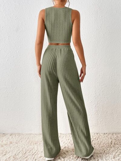 Ribbed Tank & Pants Lounge Set (4 Variants)