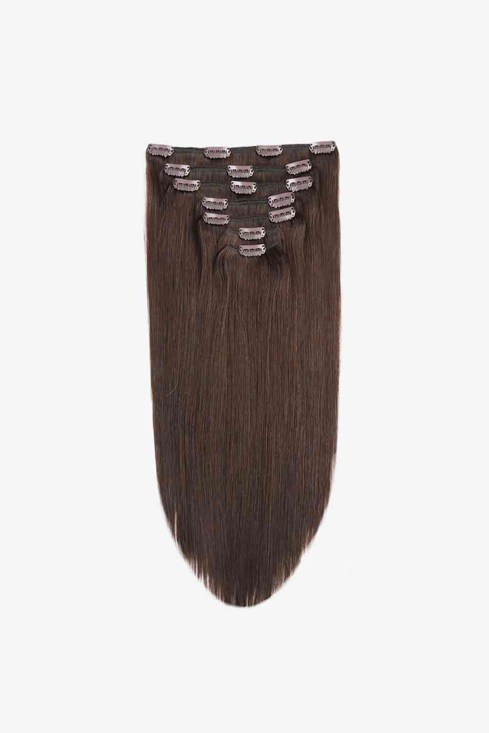 18" Clip-In Straight Indian Human Hair Extensions