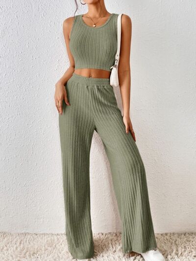 Ribbed Tank & Pants Lounge Set (4 Variants)