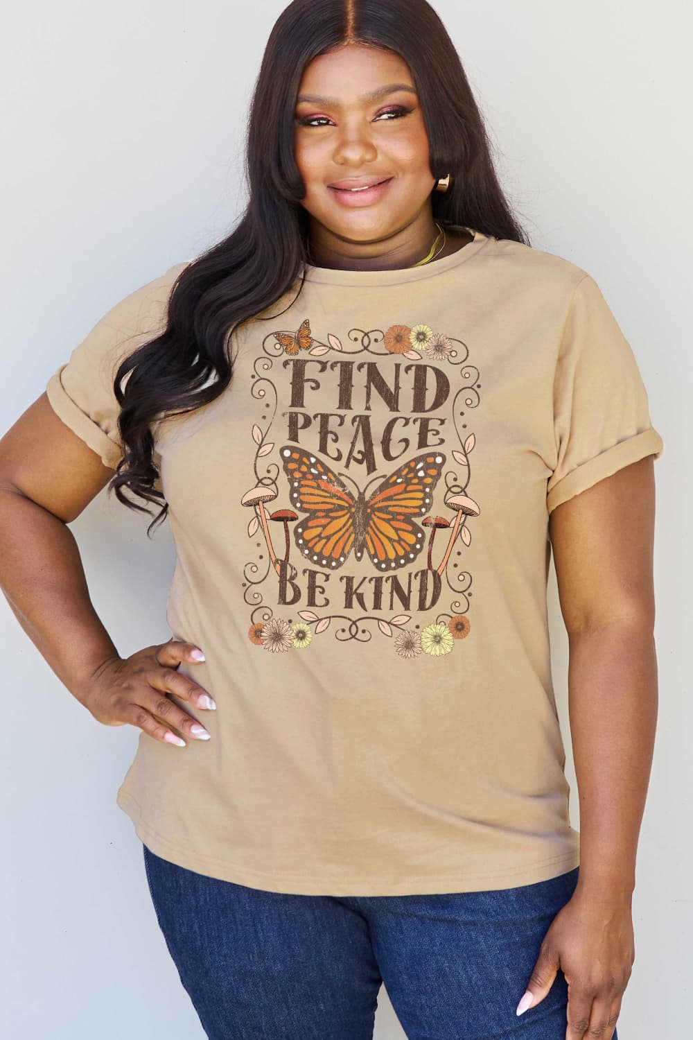 FIND PEACE BE KIND Graphic T-Shirt (Regular-Full Sizes)