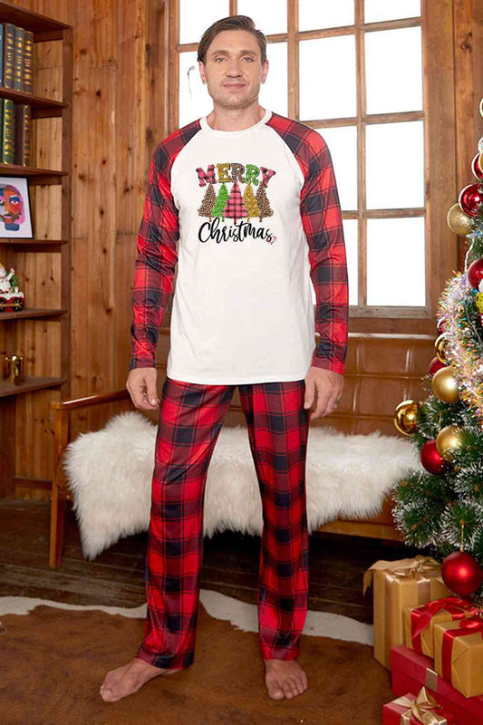 Matching Men's "MERRY Christmas" 5 Trees Pajama Set