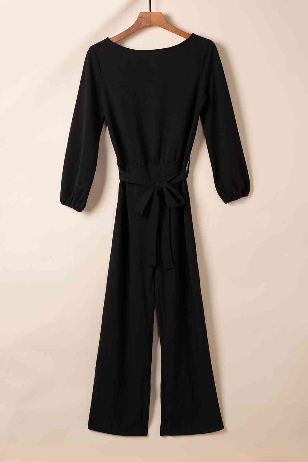 Boat Neck Tie Belt Jumpsuit (3 Variants)