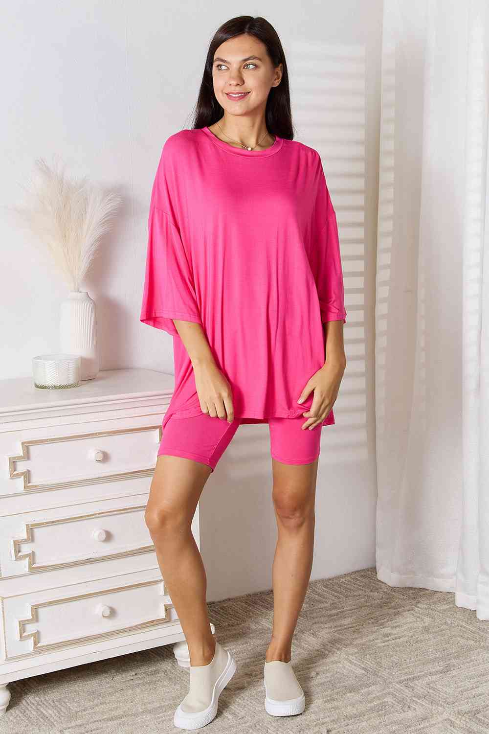 Soft Rayon 3/4 Sleeve Top & Shorts Set (Regular/Full Sizes) (9 Variants)