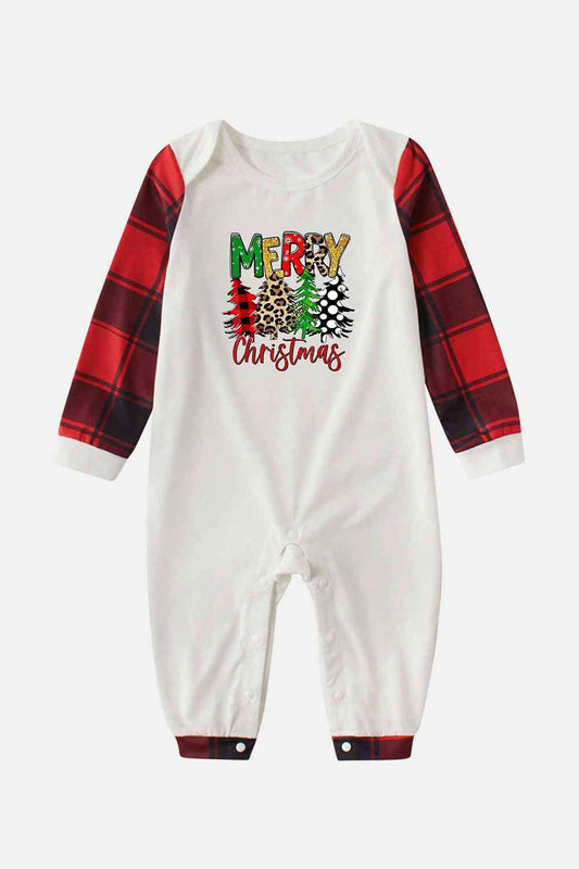 Matching Baby 3-18 Months "MERRY Christmas" 4 Tree Pattern Pajamas