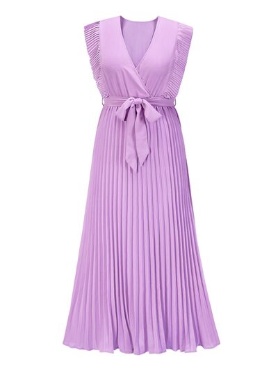 Angelic Flow Cap Sleeve Pleated Dress (5 Variants)