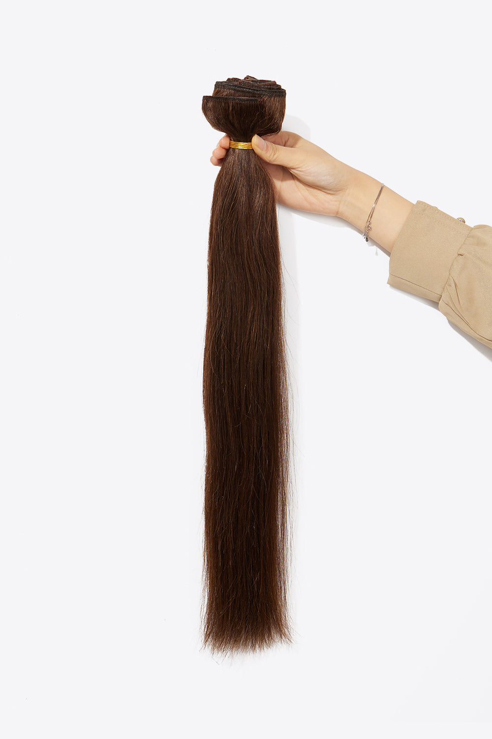 20" Brown Clip-in Human Hair Extensions