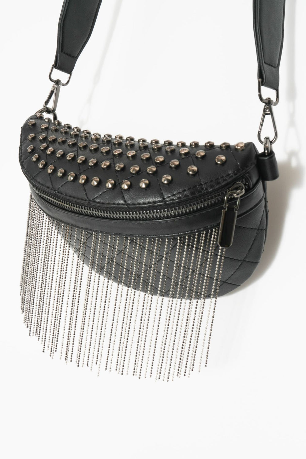 Studded Sling Bag with Fringes (3 Variants)