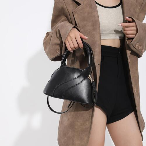 Petite 'Wave' PU Leather Crossbody/Hand Bag