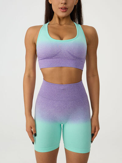 Gradient "Sunrise" Tank & High Waist Shorts Active Set