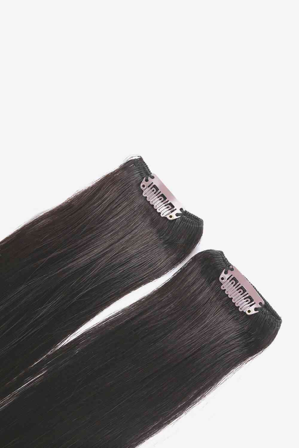 18" Clip-In Straight Indian Human Hair Extensions