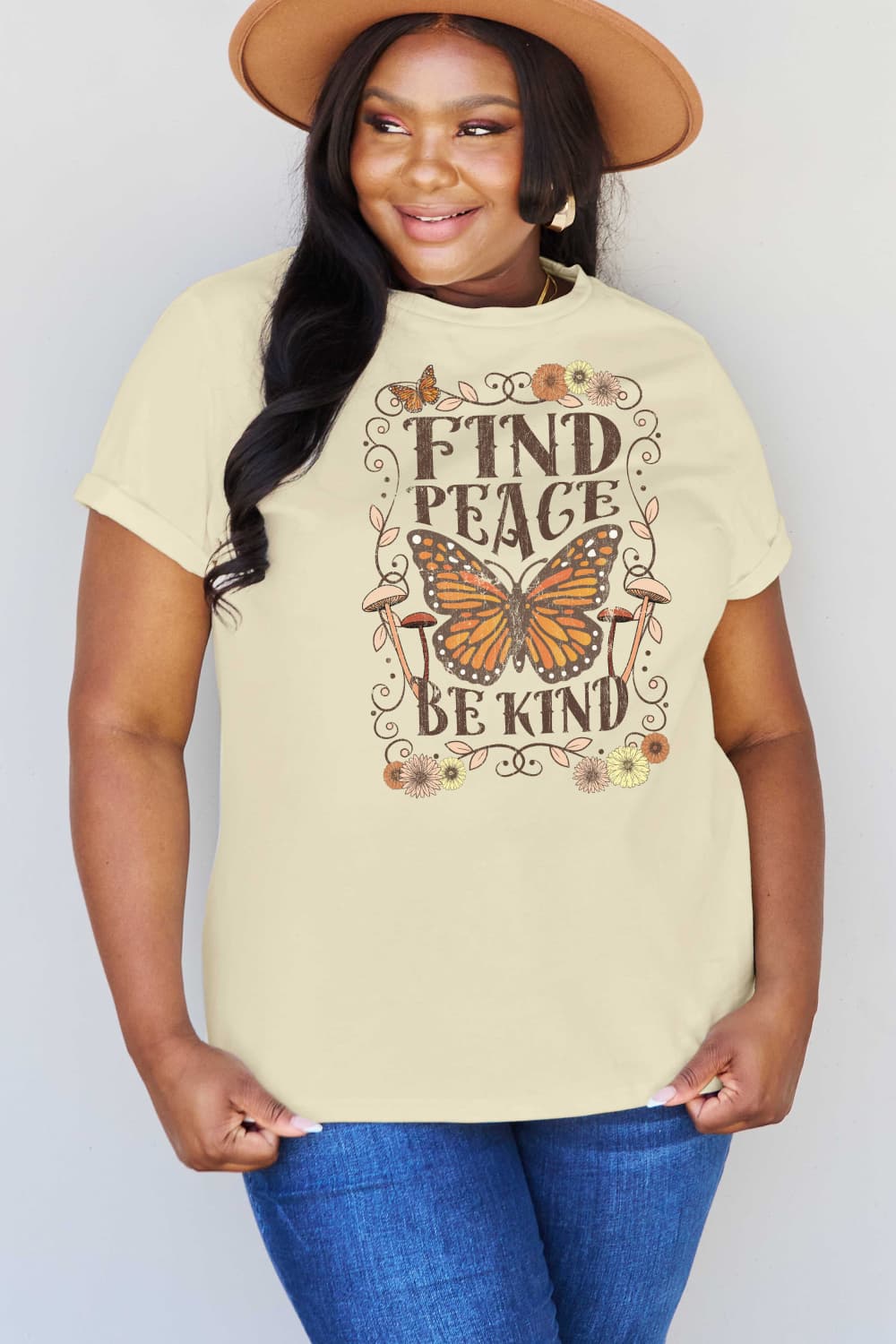 FIND PEACE BE KIND Graphic T-Shirt (Regular-Full Sizes)