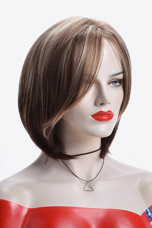 6'' Auburn Brown Synthetic Short Bob Wig