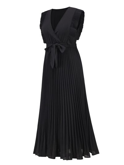 Angelic Flow Cap Sleeve Pleated Dress (5 Variants)