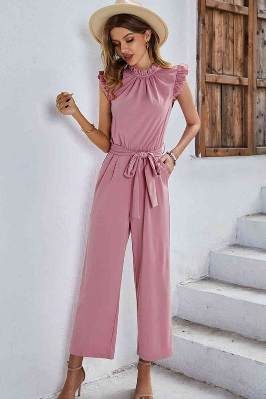 Butterfly Sleeve Tie Waist Jumpsuit (3 Variants)