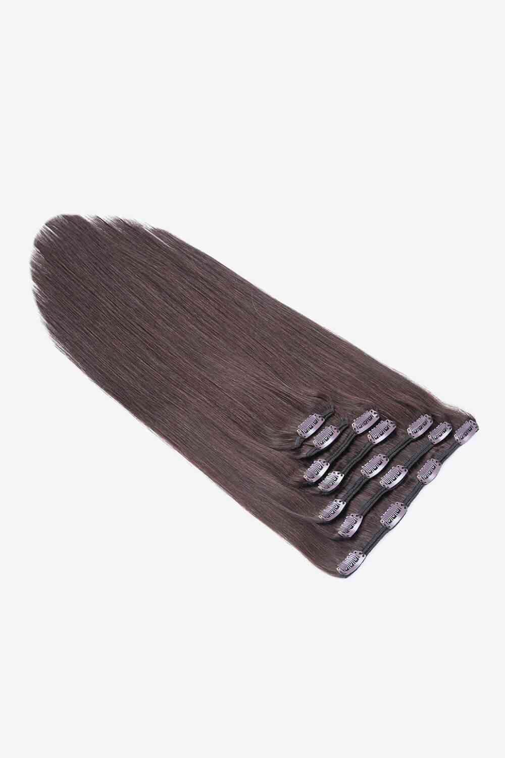 18" Clip-In Straight Indian Human Hair Extensions