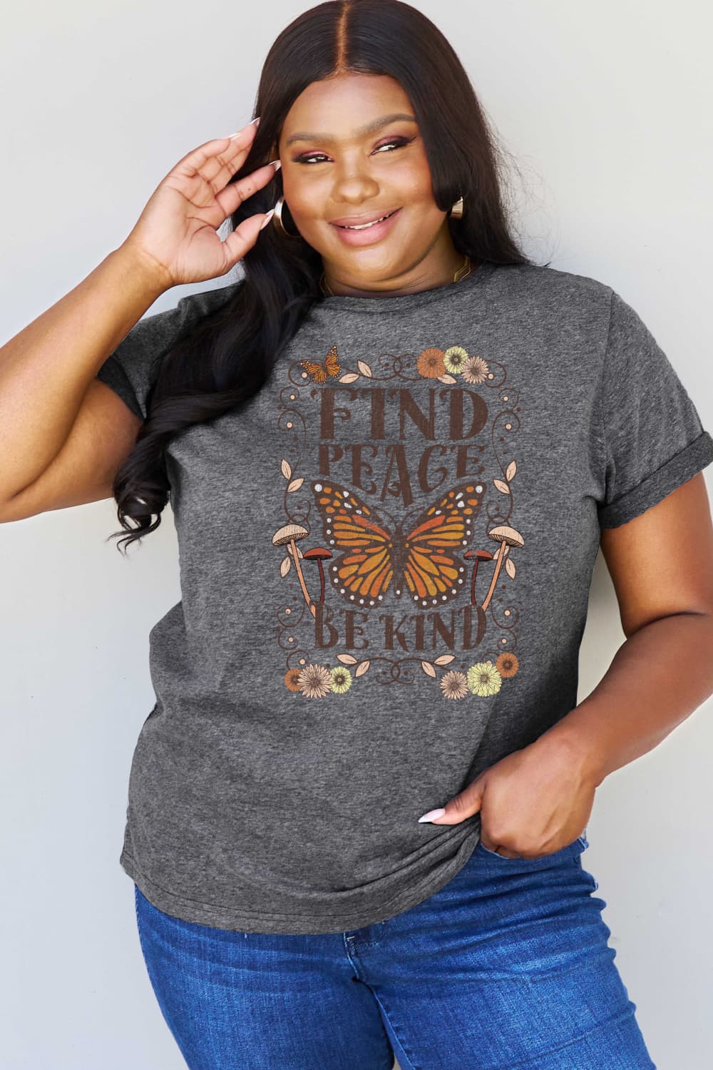 FIND PEACE BE KIND Graphic T-Shirt (Regular-Full Sizes)