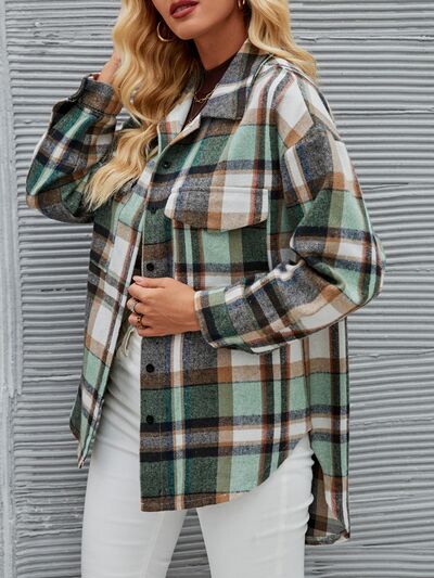 Plaid Button Up Collared Neck Shirt