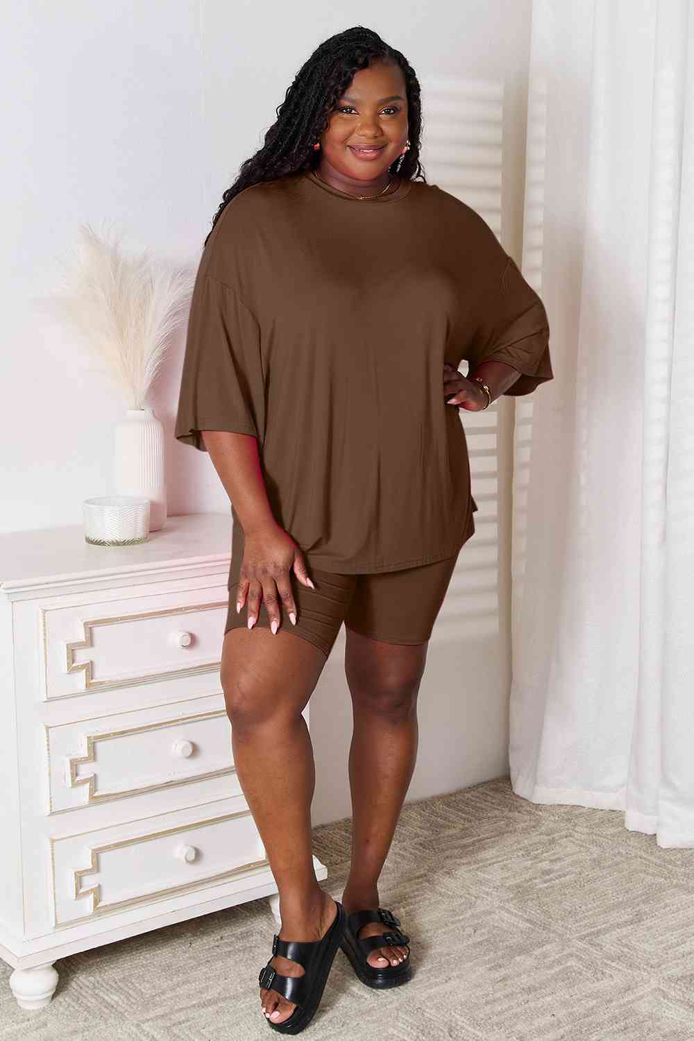 Soft Rayon 3/4 Sleeve Top & Shorts Set (Regular/Full Sizes) (9 Variants)