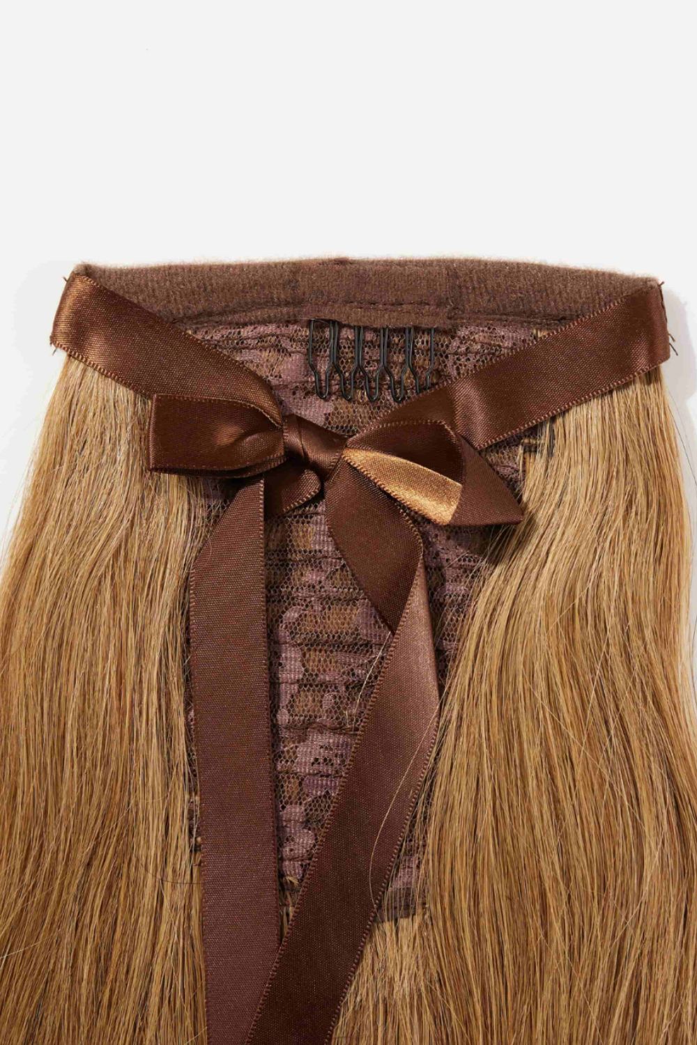 24" Light Brown Straight Human Hair Ponytail