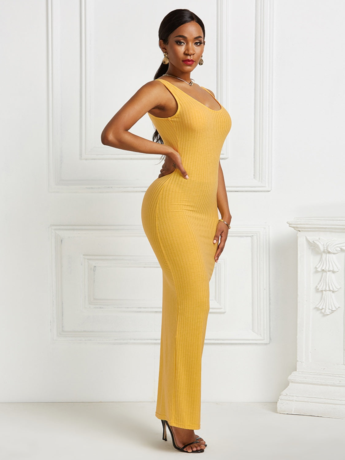 Scoop Neck Wide Strap Maxi Dress (5 Variants)