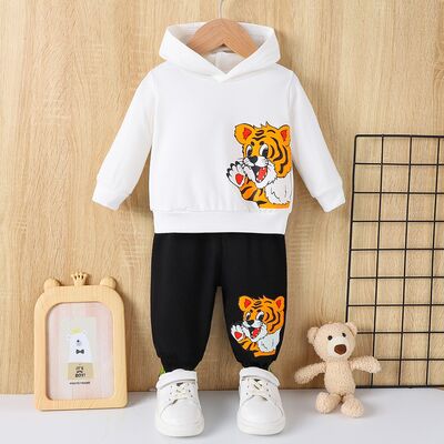 Boys Tiger Long Sleeve Hoodie and Sweat Pants Set