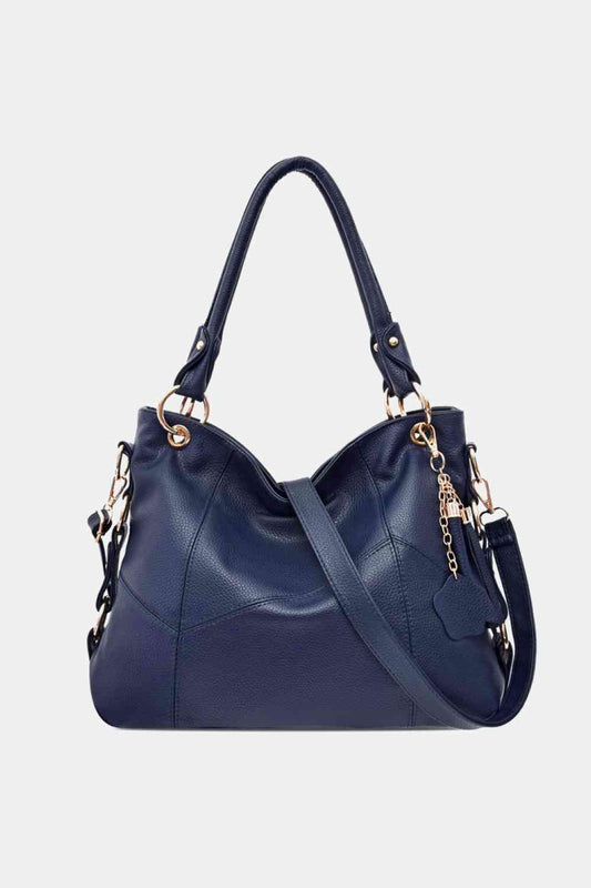 Navy and Gold Shoulder Tote Bag