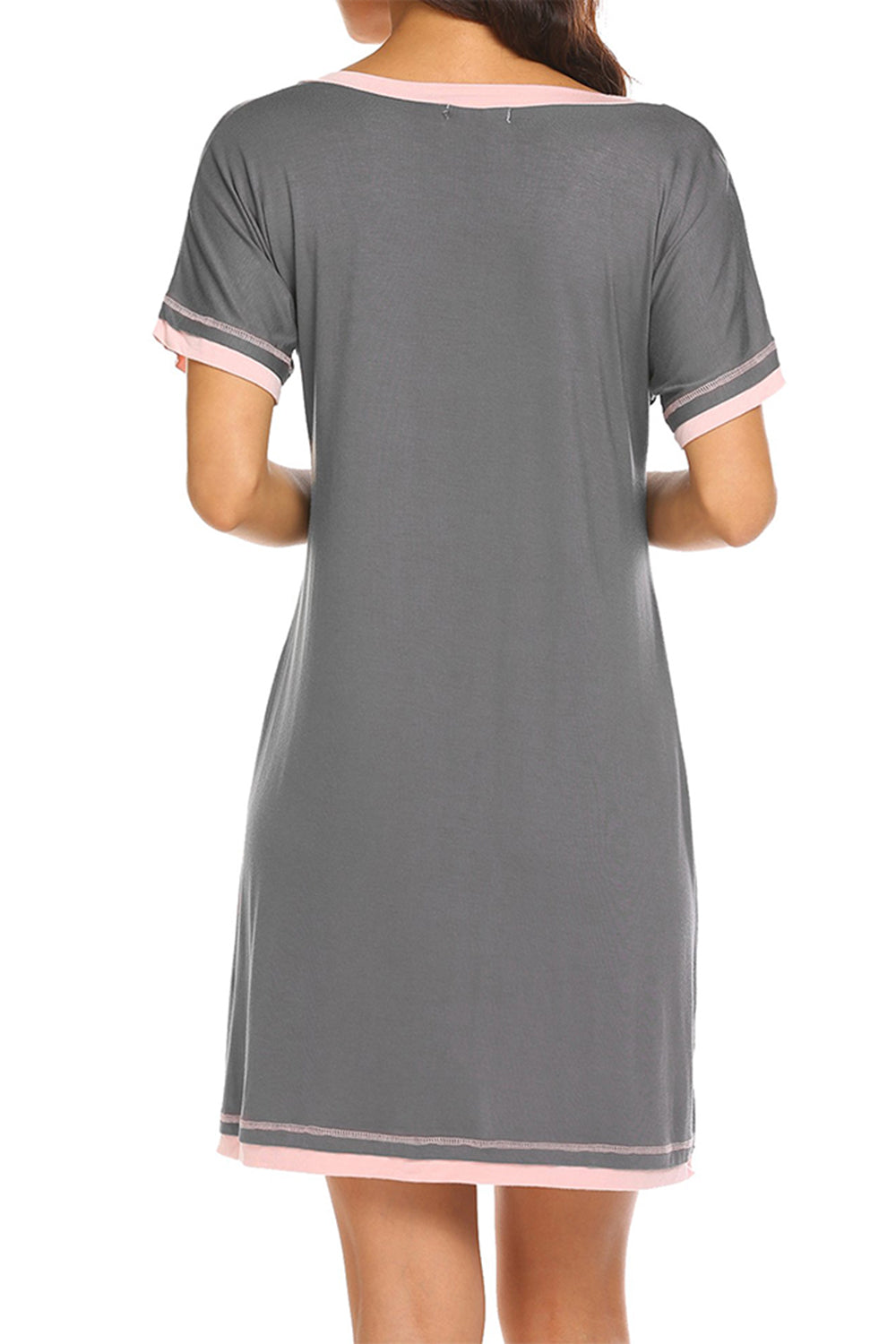 Contrast Short Sleeve Night Gown (11 Variants)