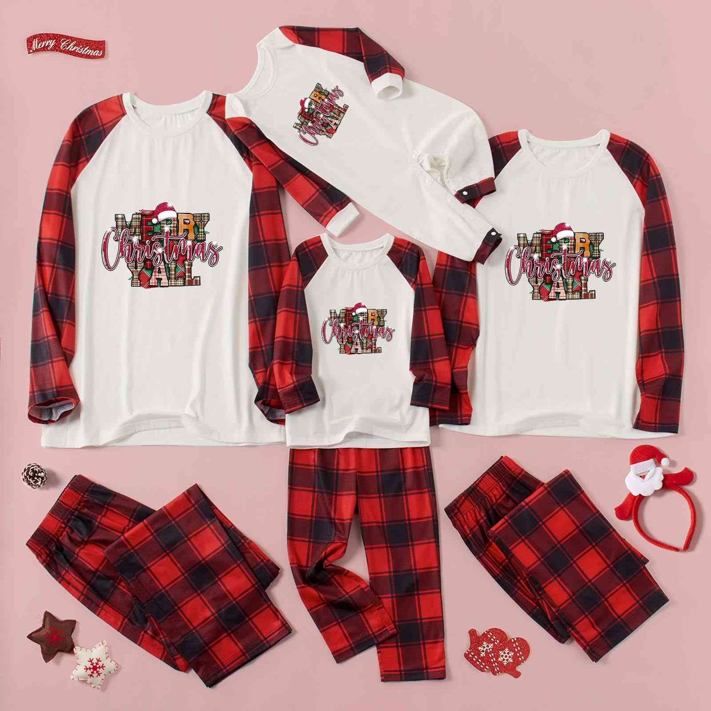 Matching Kids 2T-9 "MERRY Christmas Y'ALL" Pajama Set