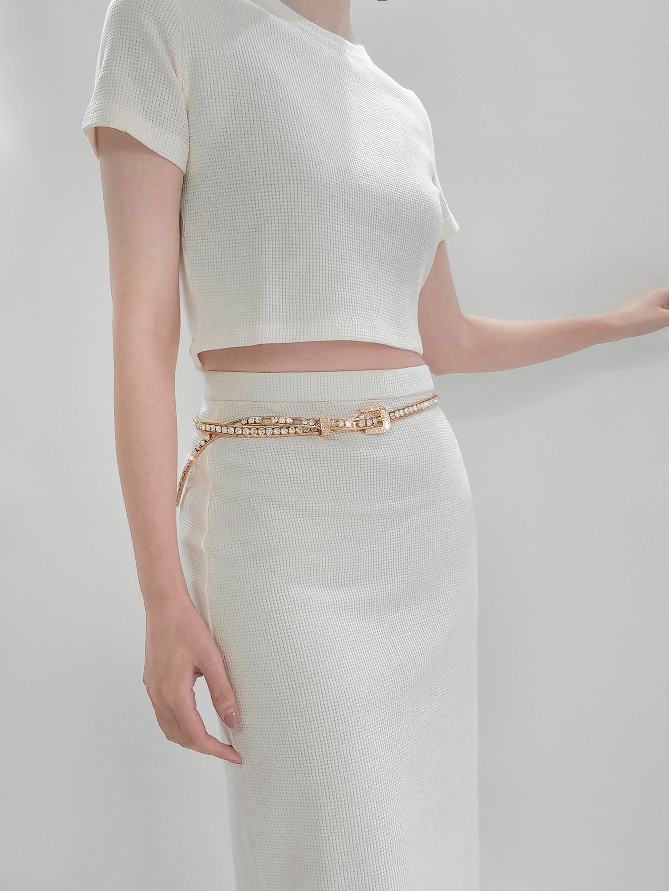 Rocks All Around Rhinestone Metal Belt