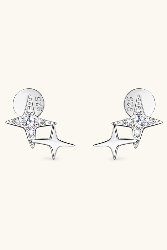 Moissanite 925 Sterling Silver Star Shape Earrings