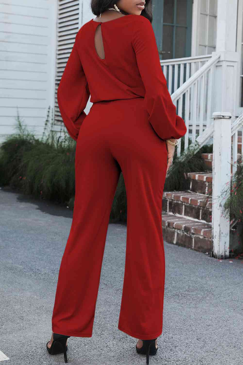 Boat Neck Tie Belt Jumpsuit (3 Variants)