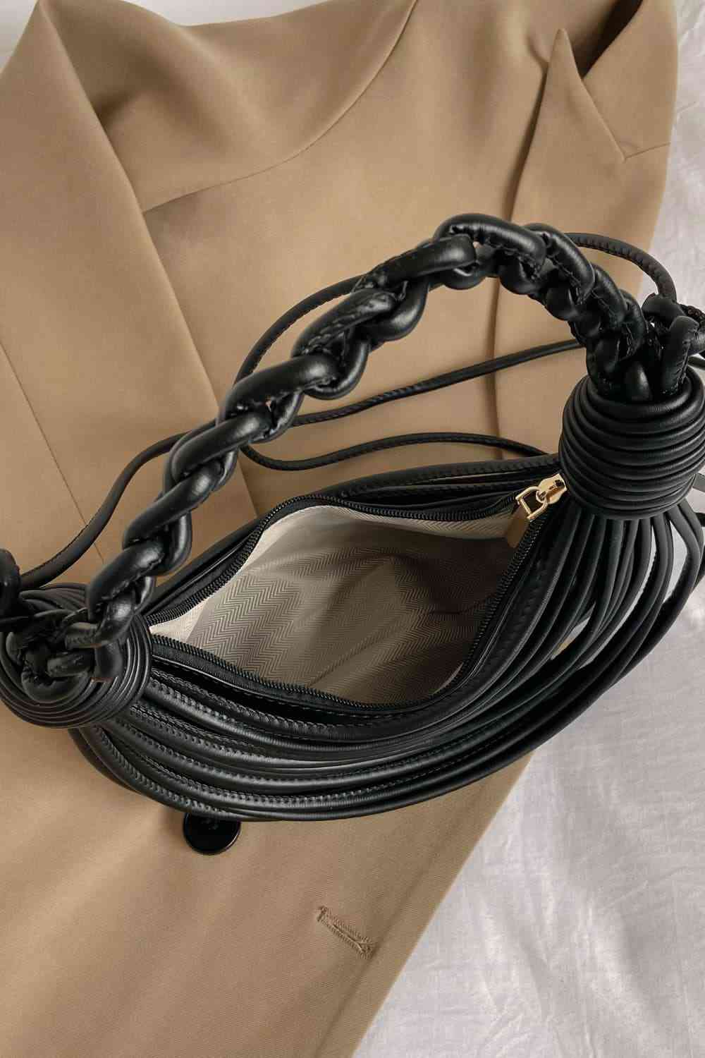 Braided Strap Handbag with Draped Detail (8 Variants)