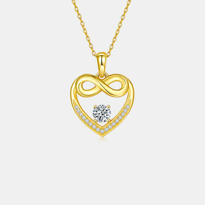 Moissanite 925 Sterling Silver Heart Necklace