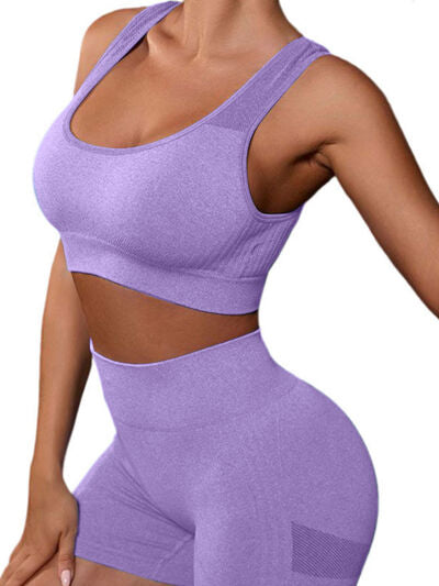 Lifted & Solid Cutout Sports Bra Tank & Shorts Set (7 Variants)