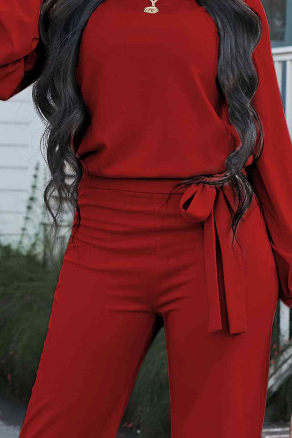 Boat Neck Tie Belt Jumpsuit (3 Variants)