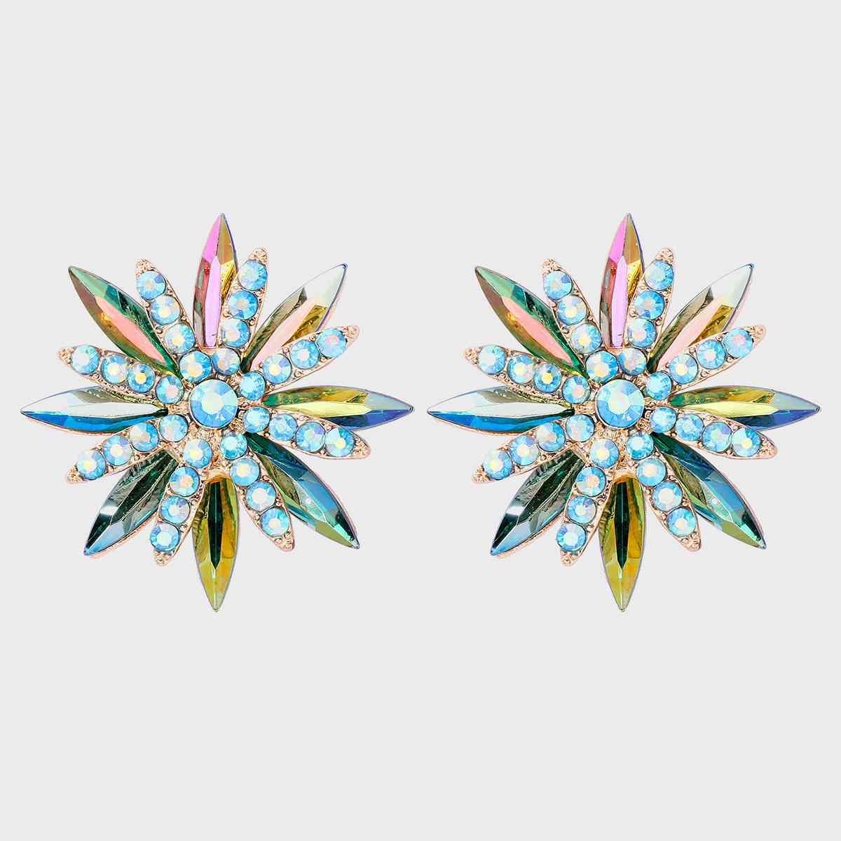 Flower Shape Rhinestone Alloy Stud Earrings