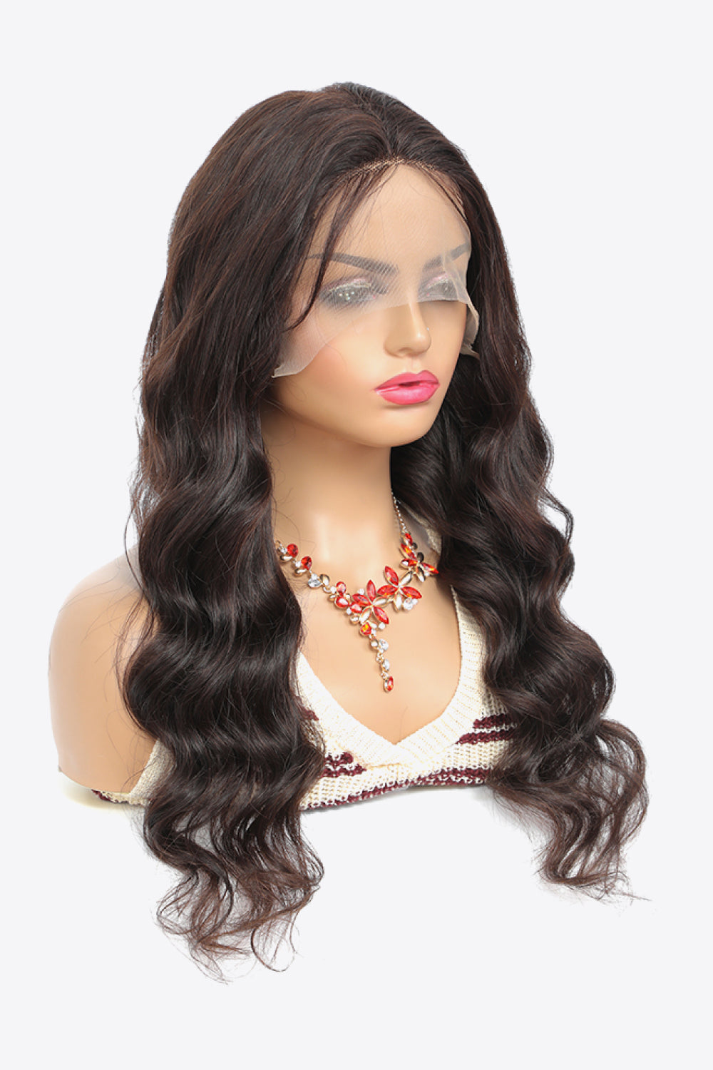 20" Dark Brown Lace Front Body Wave Human Hair Wig