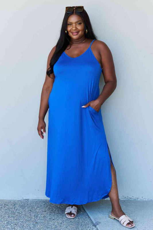 Good Energy Full Size Cami Side Slit Maxi Dress (Reg-Full-Sizes)