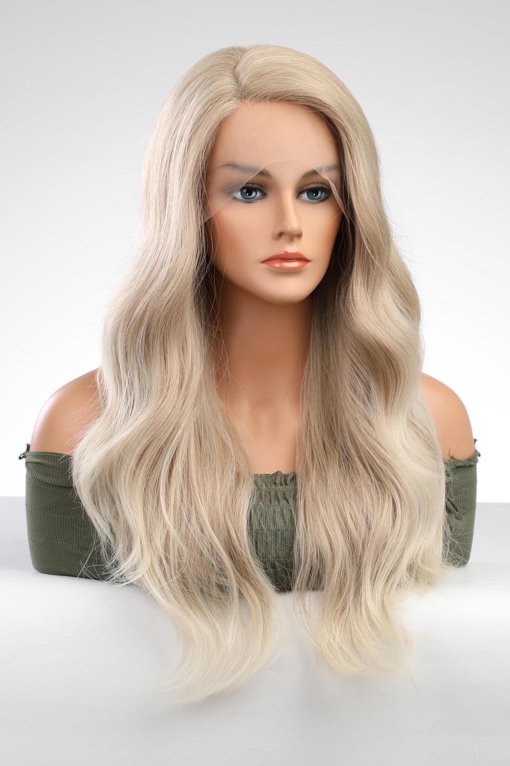 25" Blonde Deep Wave Lace Front Synthetic Wig