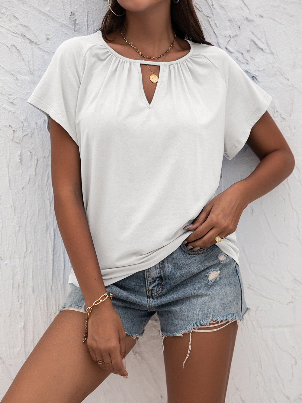 Cutout Round Neck T-Shirt