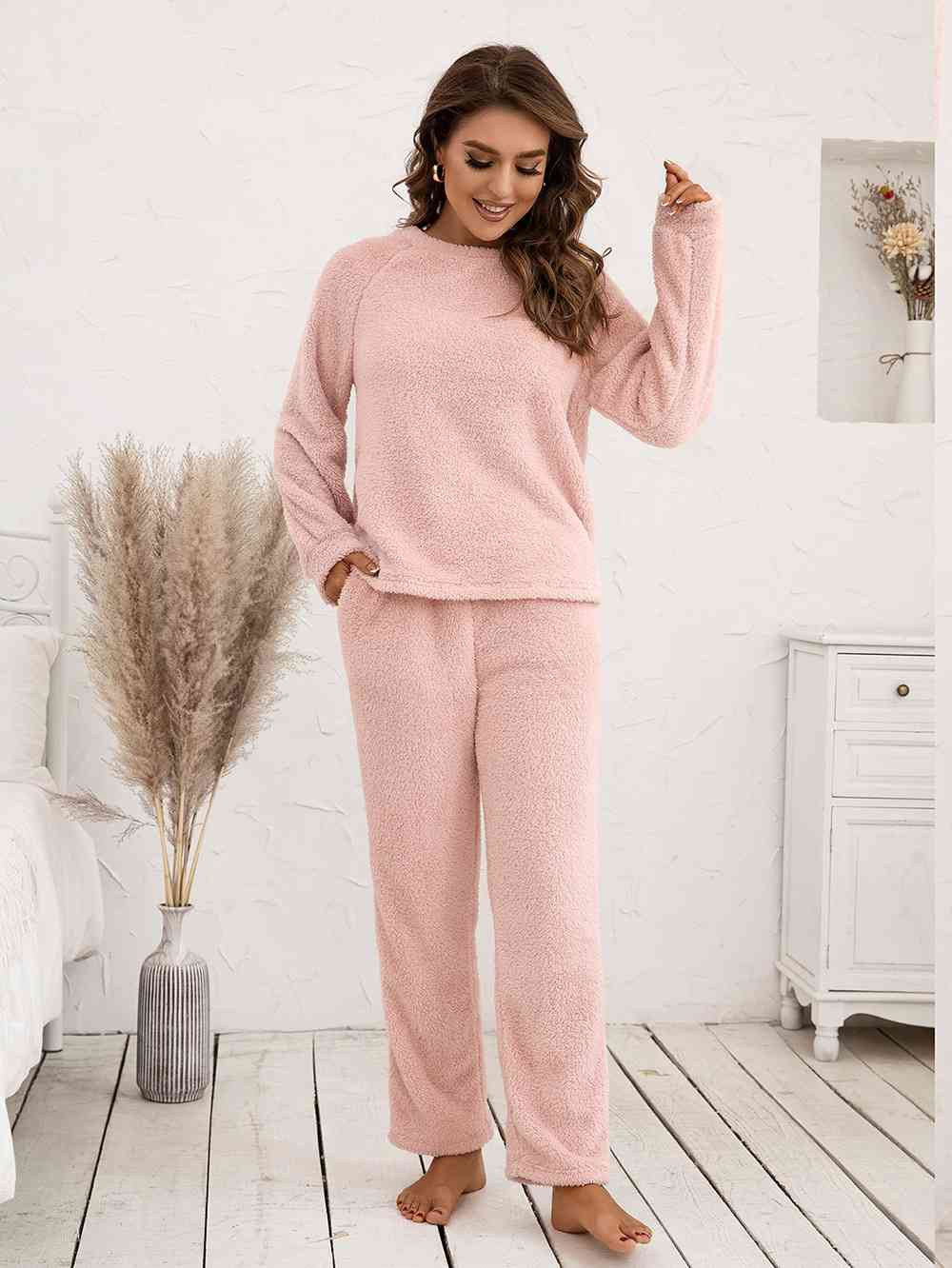 Teddy Long Sleeve Top & Pants Lounge Set (9 Variants)