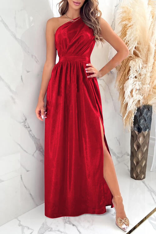 Red Carpet Ruched Maxi Dress