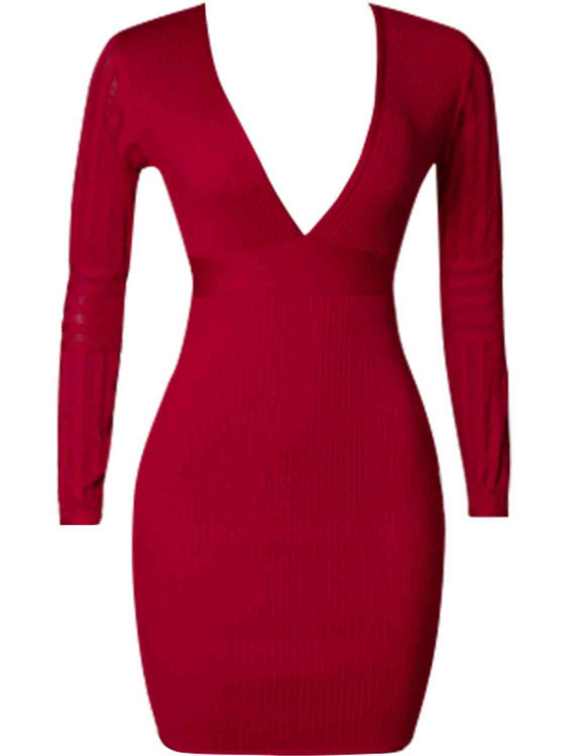 Divine Diva Deep V-Neck Bandage Dress (3 Variants)