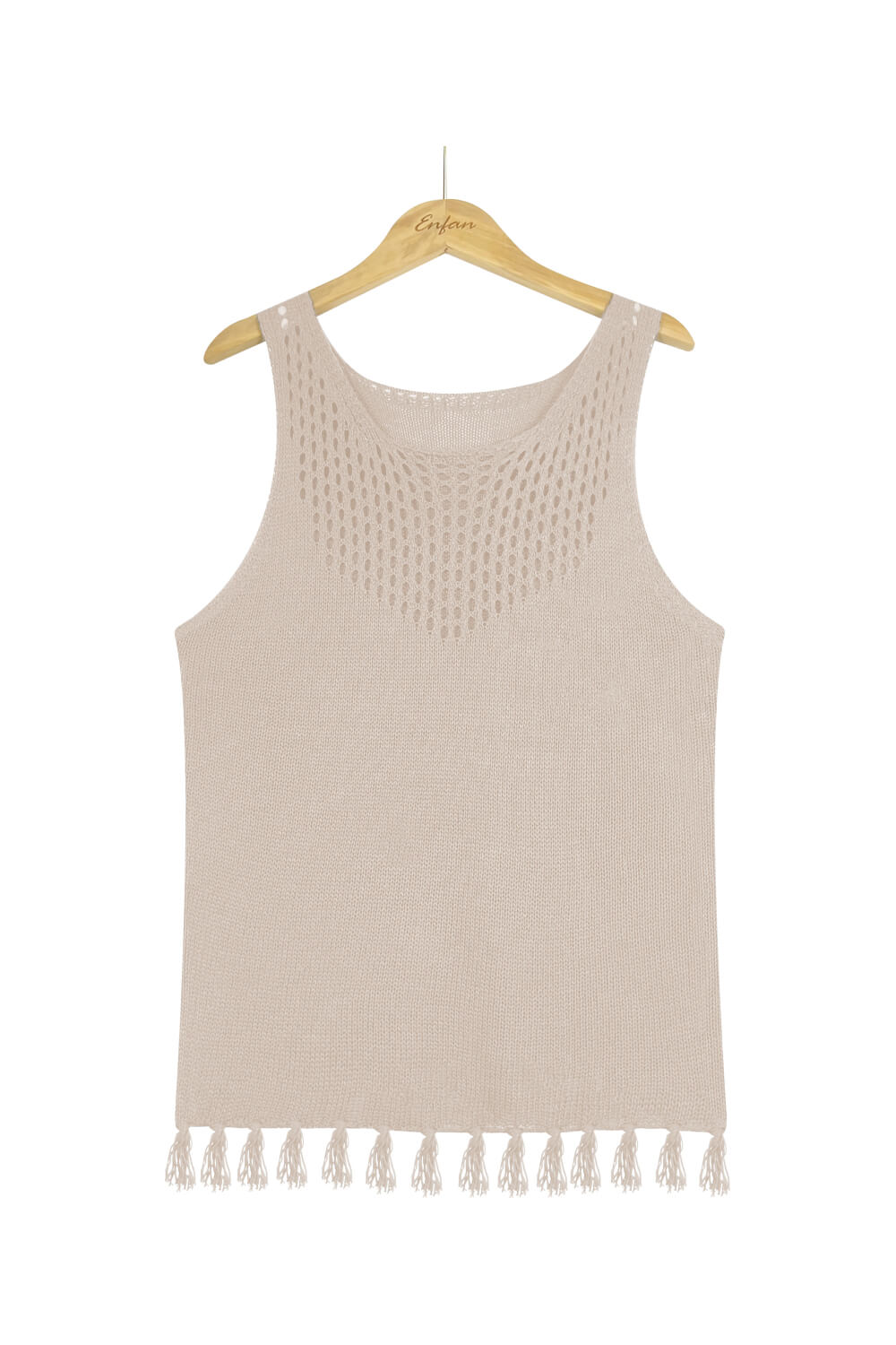 Tassel Hem Sleeveless Knit Tank