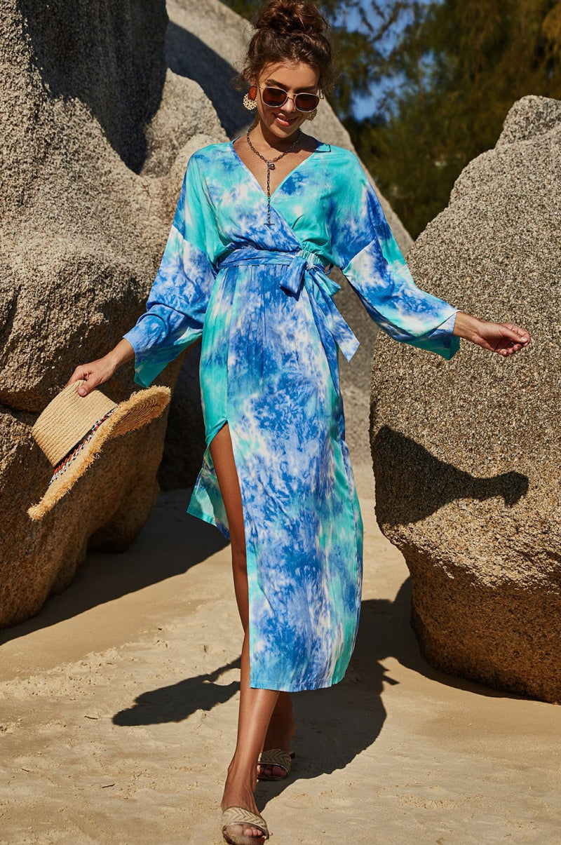 Tie Dye Wrap Maxi Dress (2 Variants)